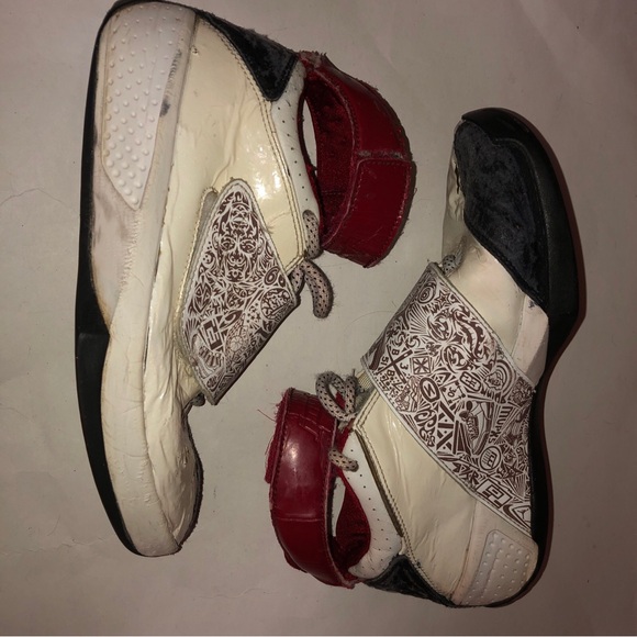 AIR JORDAN 20 OG WHITE LASER 2005 SZ 5Y Authentic Shoes heavily worn comes as is - Picture 4 of 7